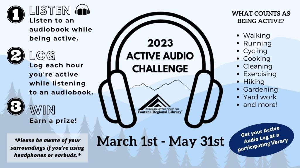 2023 Active Audio Challenge - March 1st to May 31st at a particpating library